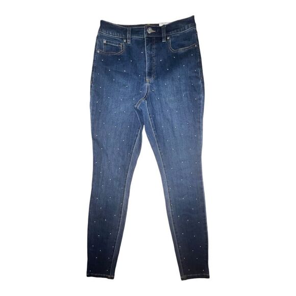 INC Womens High-Rise Studded Skinny Jeans Indigo Embellished 4/27 NWT - Picture 2 of 6